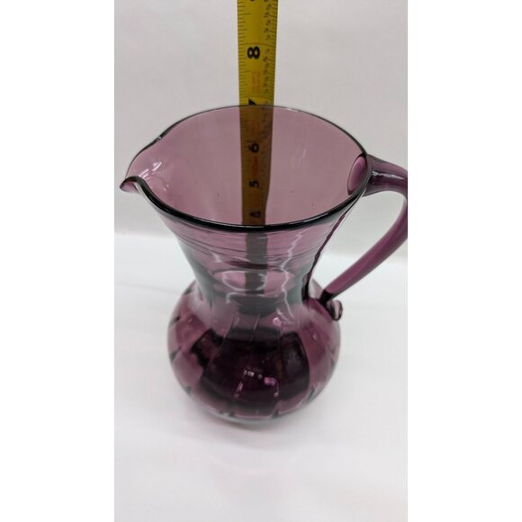 Amethyst Hand-Blown Glass Pitcher Creamer Elegant Vintage - Picture 2 of 11